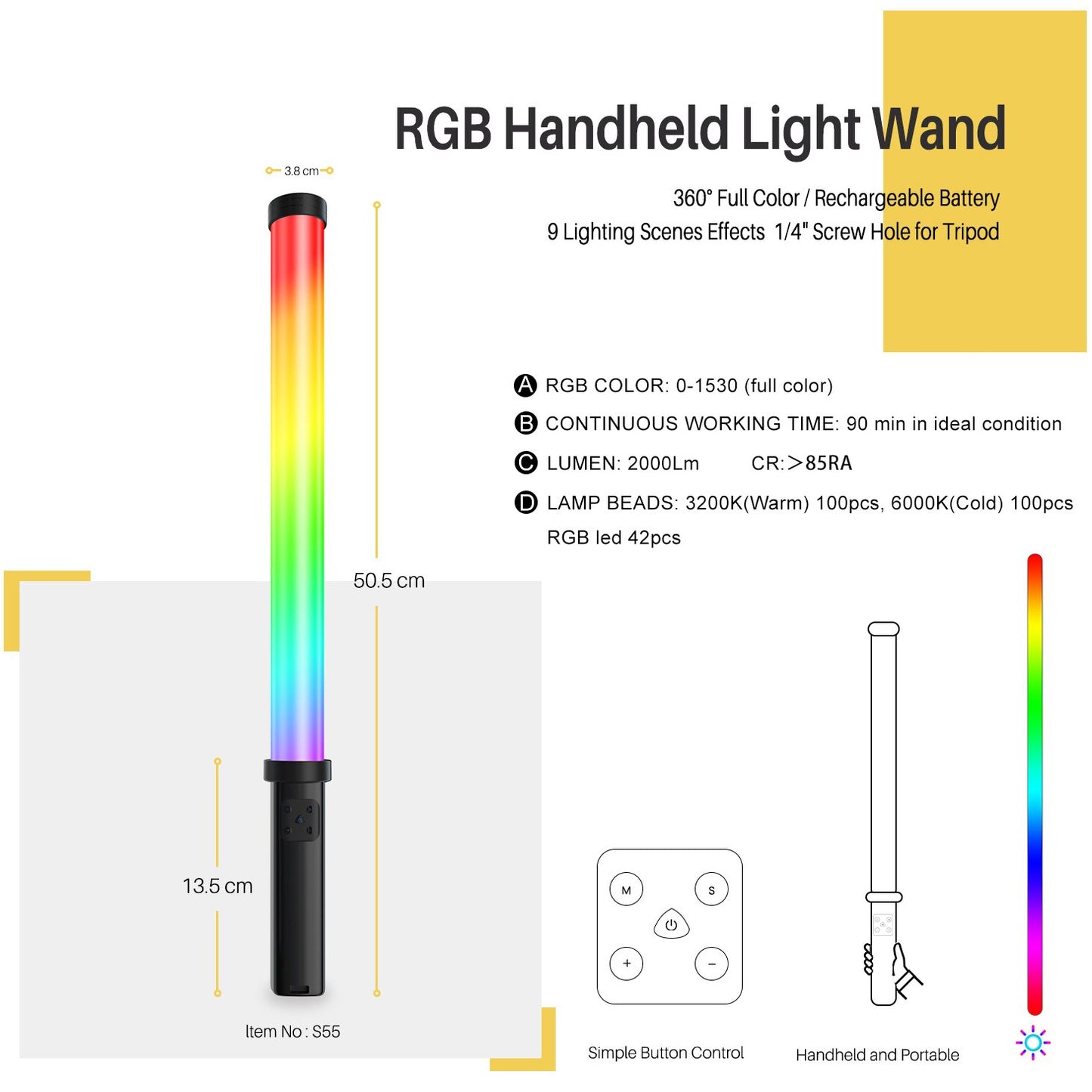 Portable RGB LED Light Wand