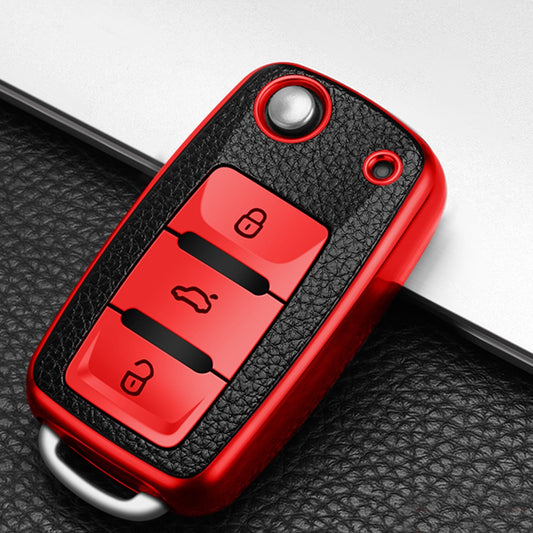 Leather Car Key Cover Case