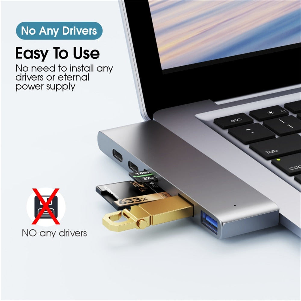 Merlin USB C HUB 7-in-1 Type C Adapter