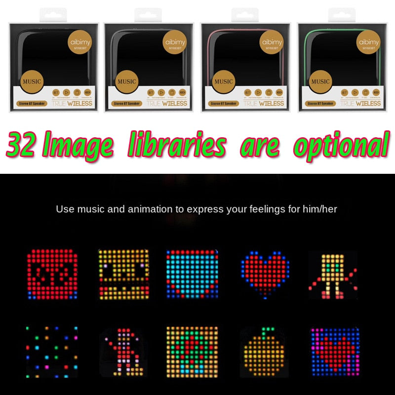 merlin retro pixel LED display
speaker