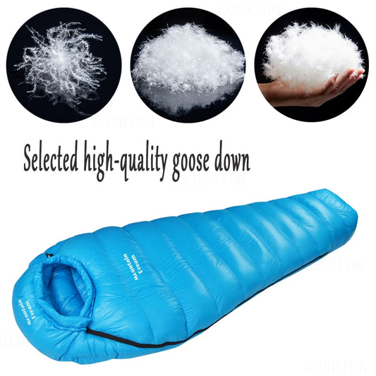 Sac de couchage d'hiver en duvet d'oie blanche momie adulte sac de couchage chaud trois saisons adapté aux voyages de camping