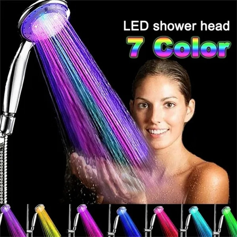 LED 7 Colors Shower Head Automatically Color Changing LED Shower