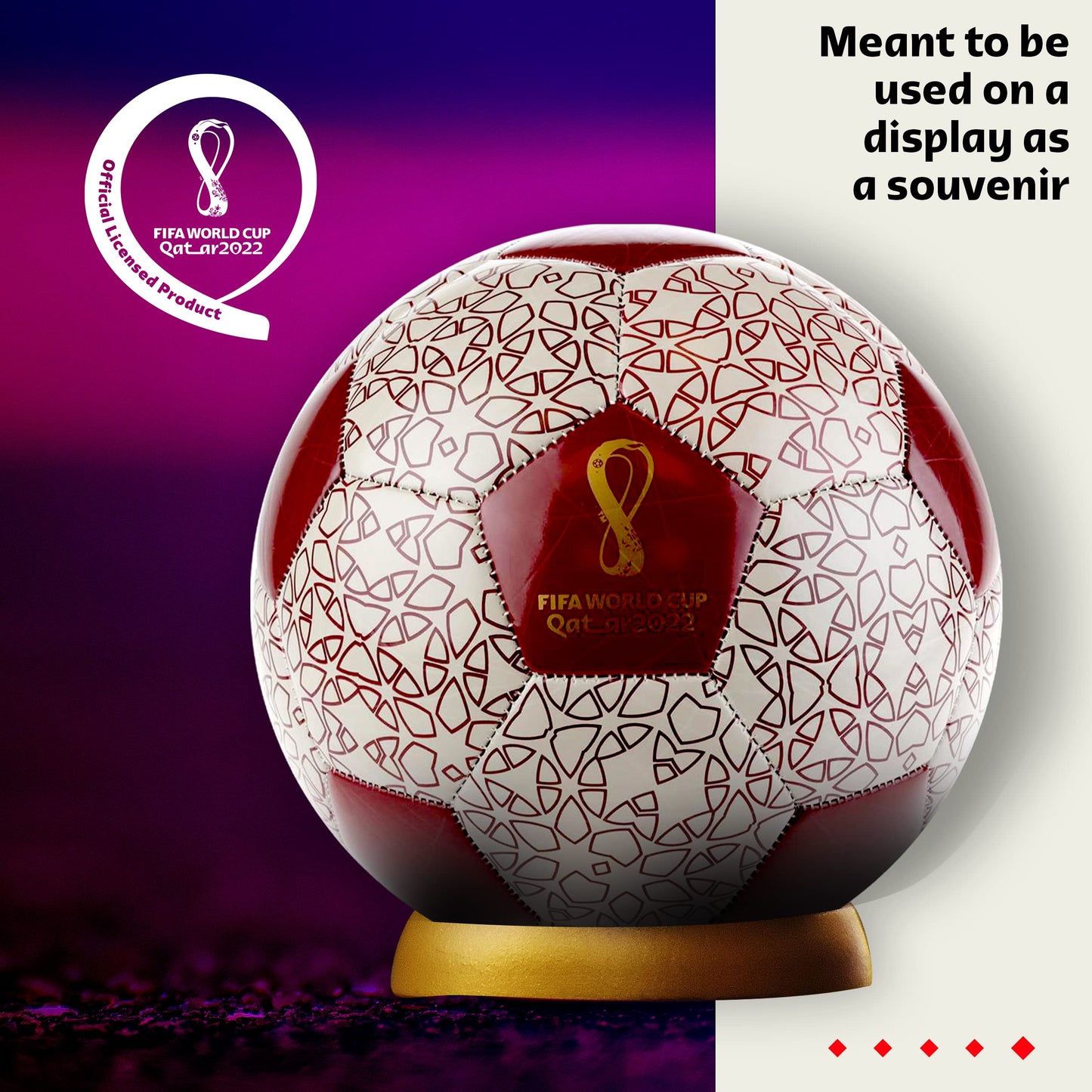 FIFA World Cup Qatar 2022 Tournament Soccer Ball Souvenir Display