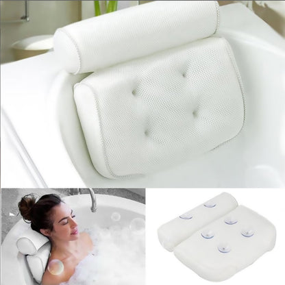 Breathable 3D Mesh Spa Bath Pillow with Suction Cups Neck and Back Support Spa Pillow for Home Hot Tub Bathroom pillow