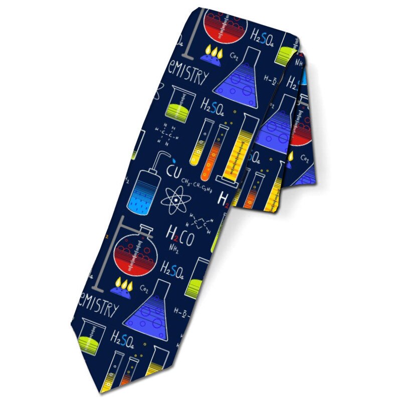 8cm tie! Featuring an upbeat science motif