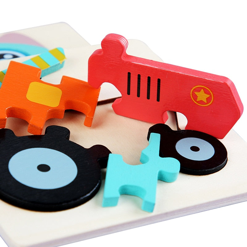 Cartoon 3D Puzzle Wooden Toy