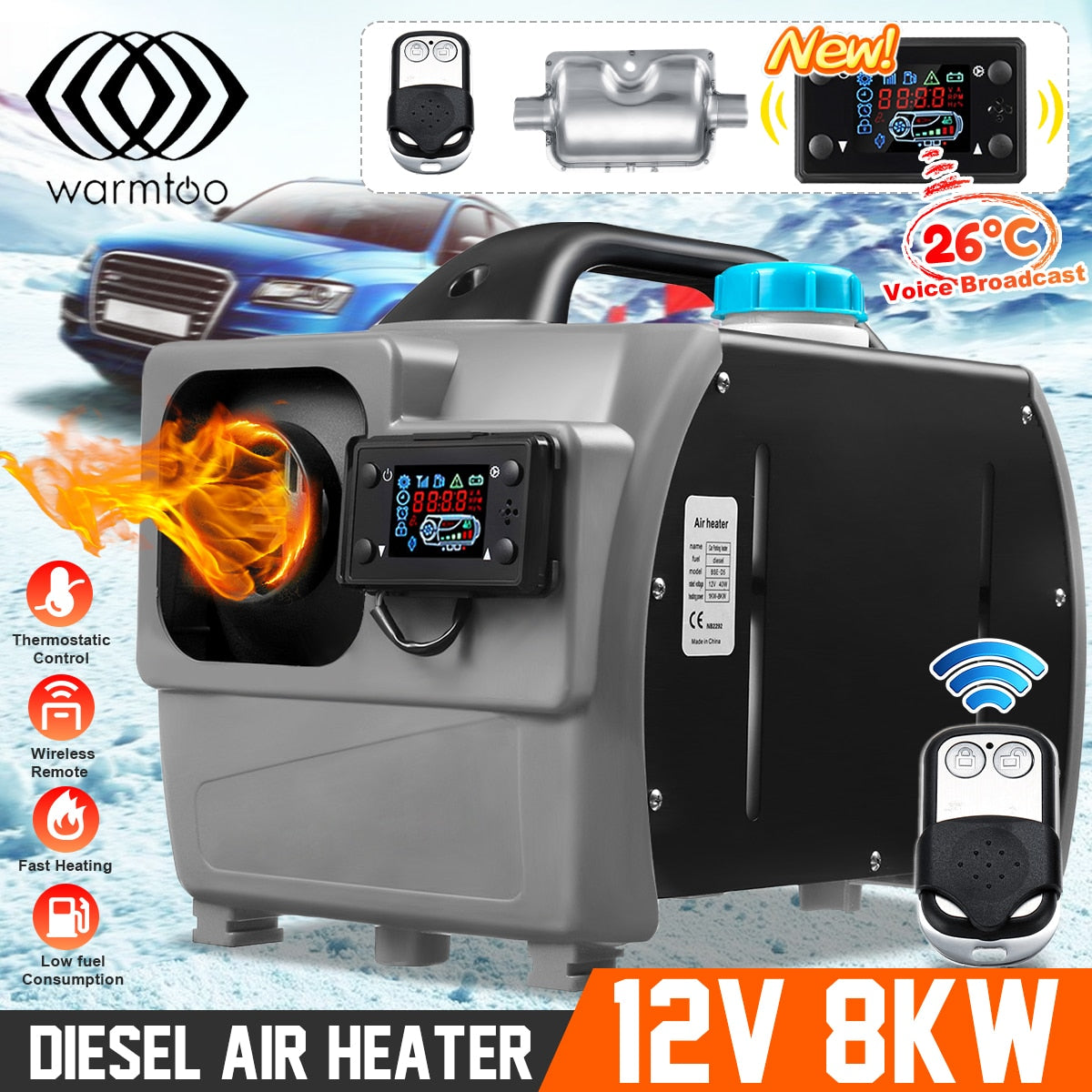 8KW 12V universal Car Heater