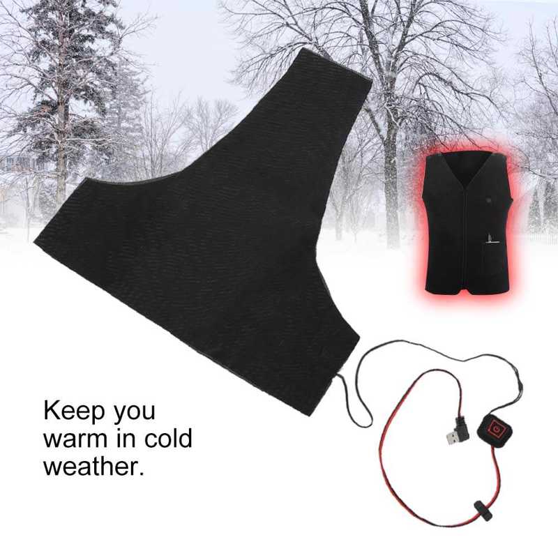 Washable Electric Heating Vest Pad 3 Gear Adjustable Temperature Heating Pad Winter Heating Cloth USB Warm Back Pad