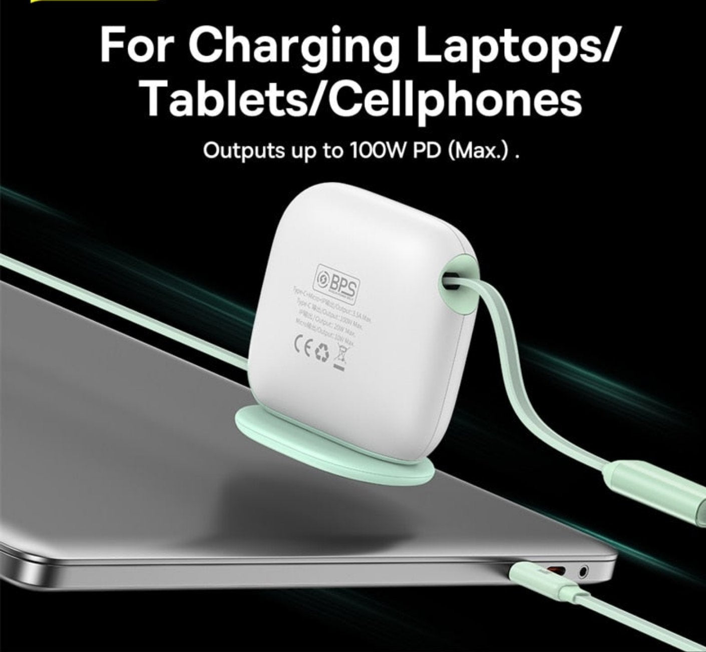 The Retractable 100W 3-in-1 USB C Charger