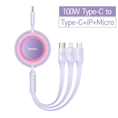 3-in-1 USB C Retractable Cable