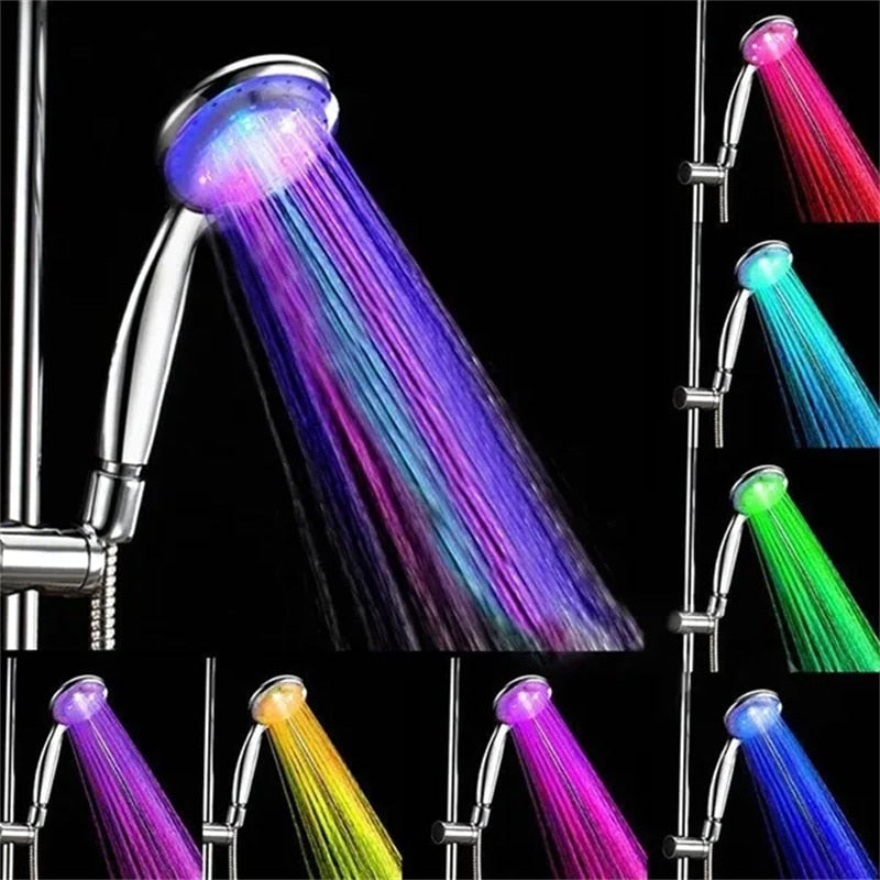 LED 7 Colors Shower Head Automatically Color-Changing LED Shower Light Water Saving Shower Head Bathroom Accessorries