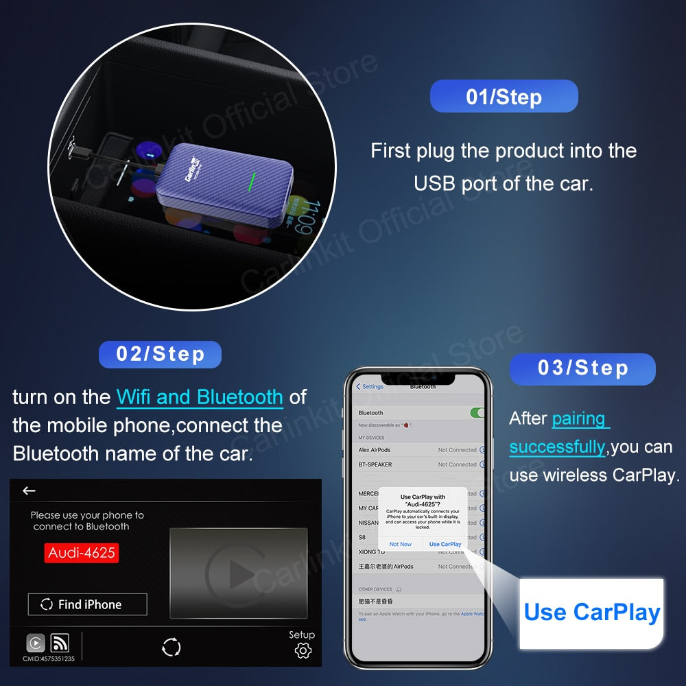 Wireless Apple CarPlay Ai Box USB Dongle