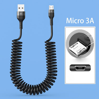 3A Micro USB Spring Car Cable