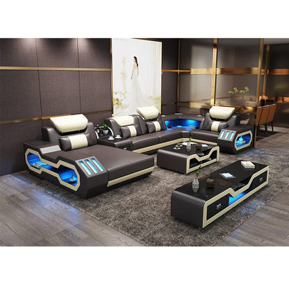 U shape sofa with a speaker