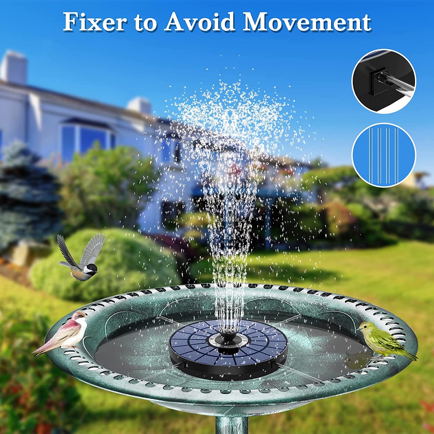 Solar Fountain Bird Bath