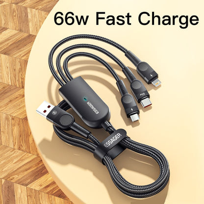 6A 66W 3 in 1 USB C Cable