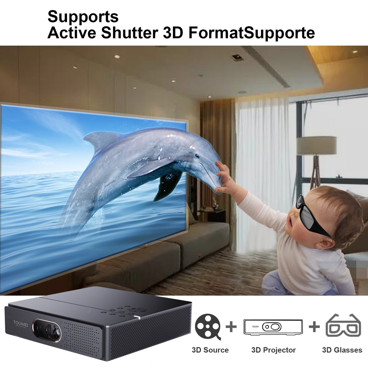 S5 Portable MINI DLP 3D Projector