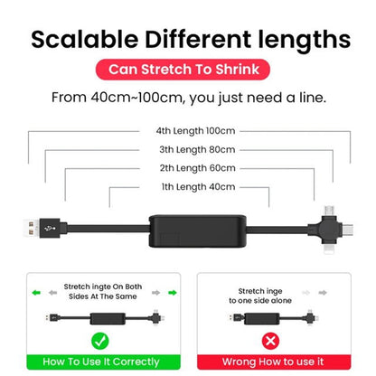 3in1 Retractable Take in USB Cable