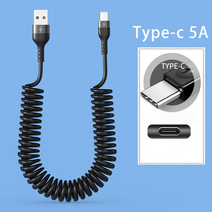 3A Micro USB Spring Car Cable