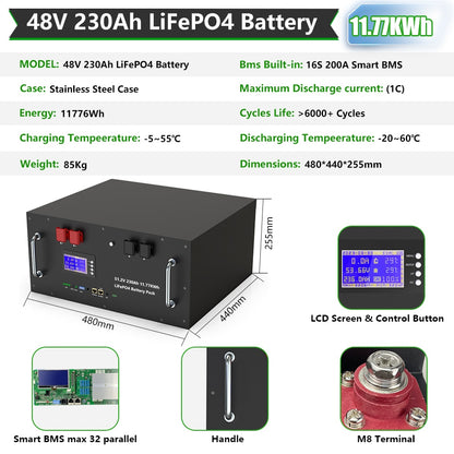 48V 230Ah 12Kwh Battery Pack