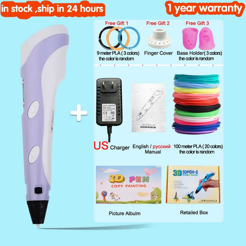 3D Drawing Printing Pen with LCD