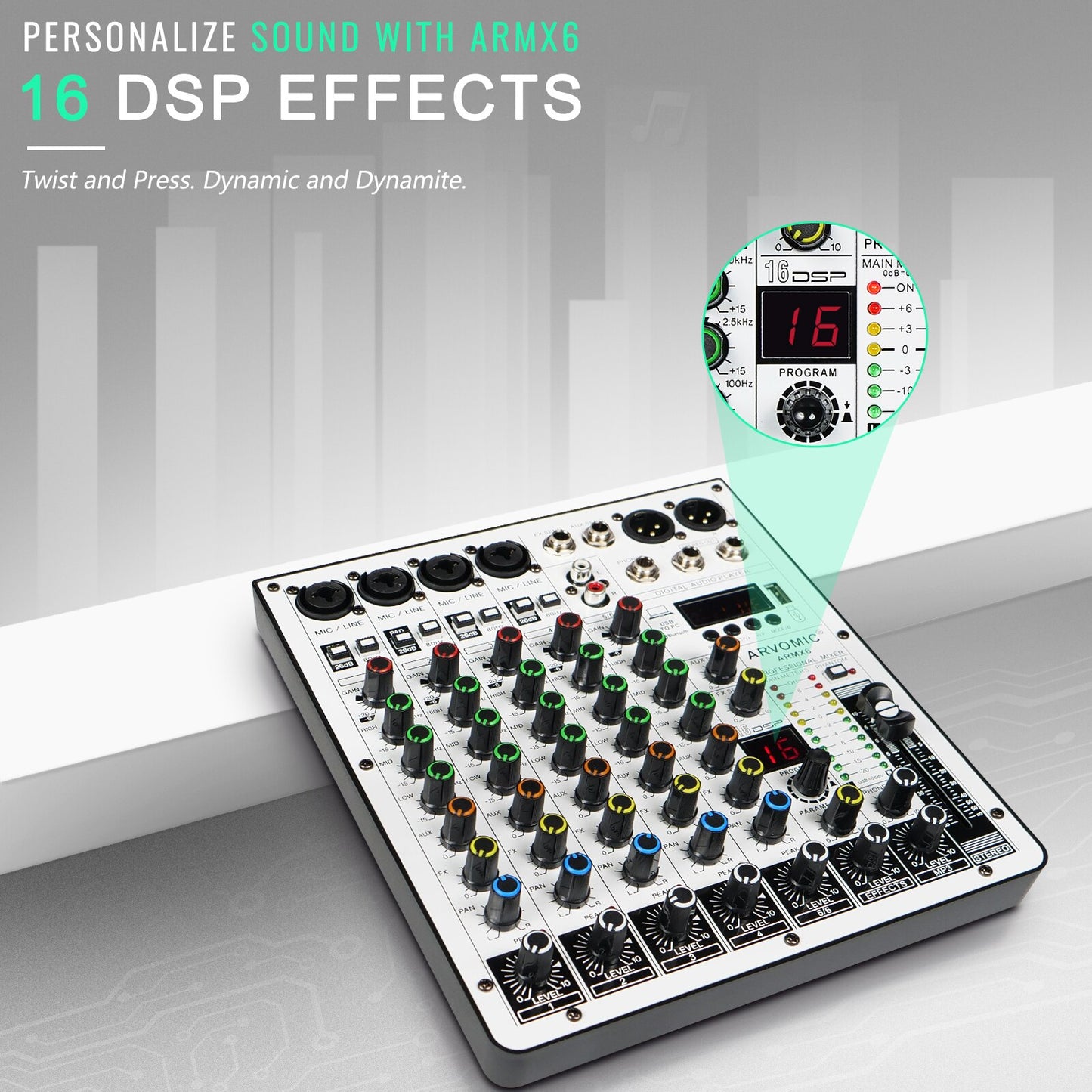 6-channel audio mixer