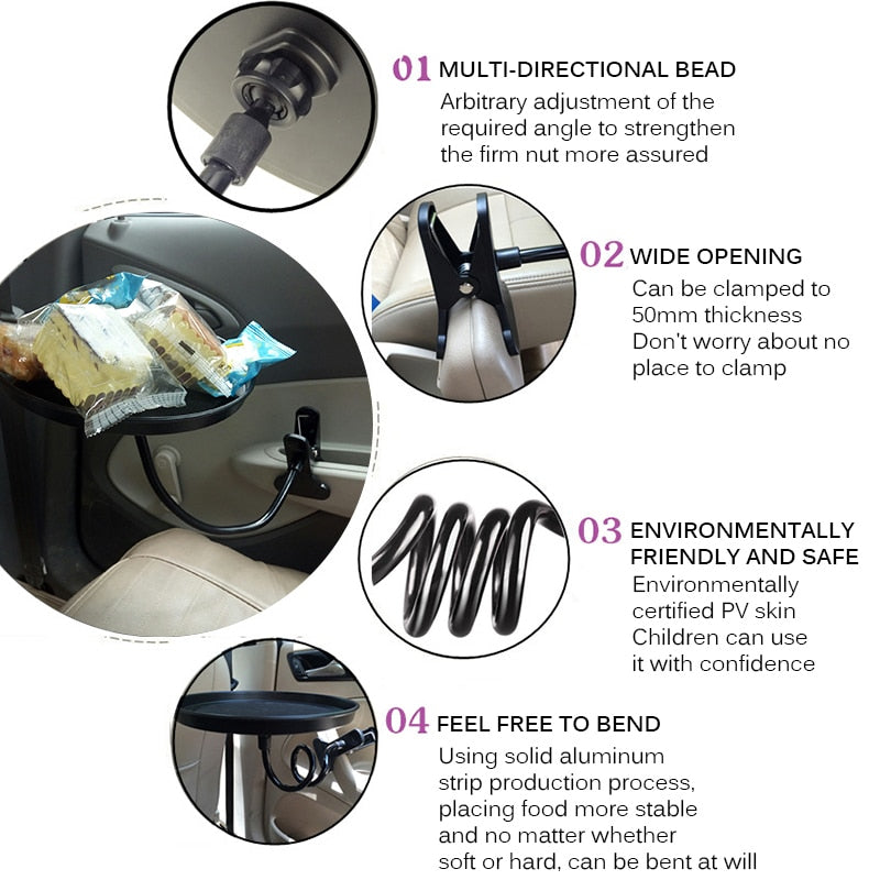 The Car Food Tray with Clamp Bracket