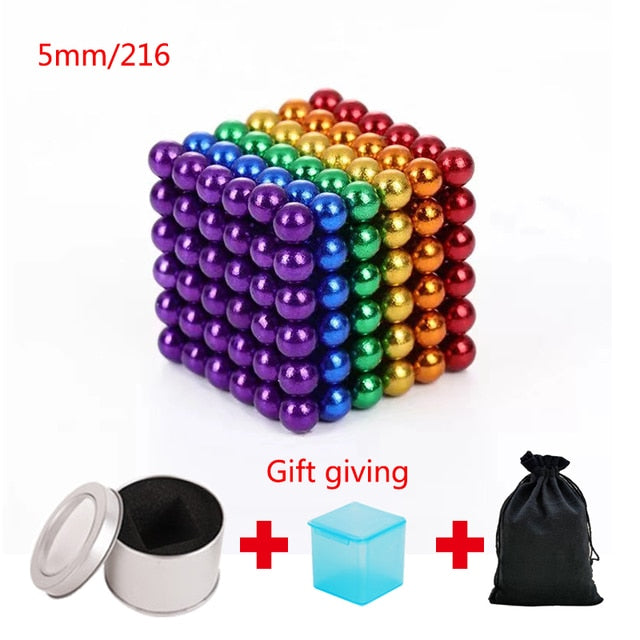 216Pcs 5mm Sliver DIY Neocube Magic Beads Magnetic Balls Puzzle