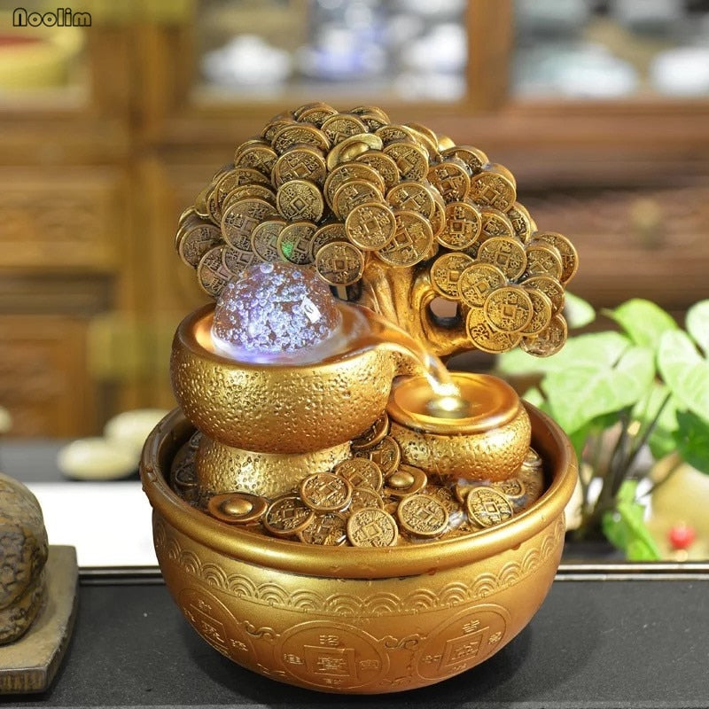 Gold Money Tree Water Fountain Ornaments