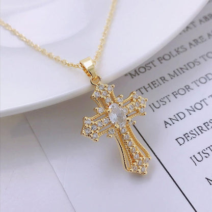 Luxury Zircon Cross Necklace