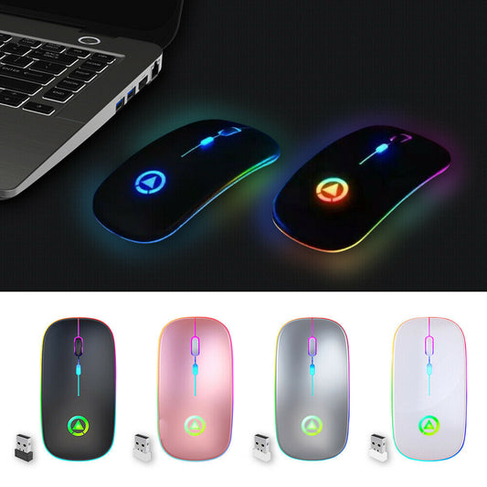 2.4 جيجا هرتز RGB لاسلكية USB قابلة للشحن الماوس