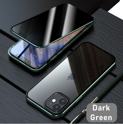 Glass Privacy Metal Phone Case For iPhone 14