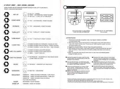 AT100 Interactive Toy Robot