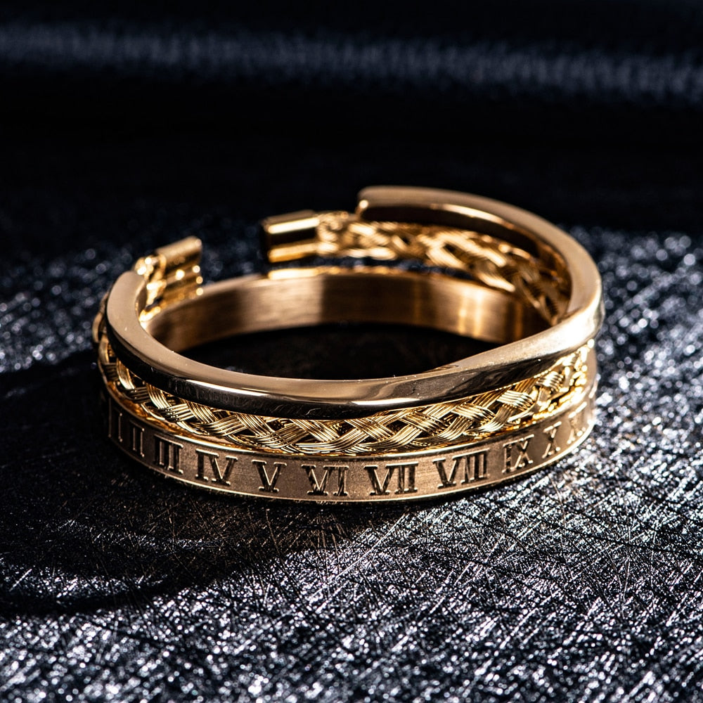 Luxury Roman Number 316L Wristband