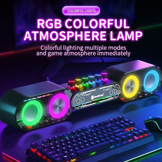 RVB coloré e-sport Bluetooth haut-parleur lueur atmosphère fraîche lampe HiFi stéréo son boîte vocale ordinateur de bureau son Subwoofer