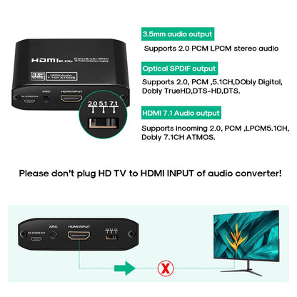 HDMI Audio Extractor With Dobly 7.1 ATMOS 