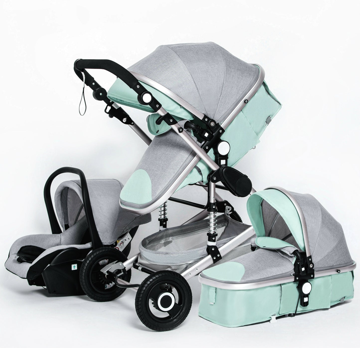 High Landscape Baby Stroller 3 in 1 With Car Seat Pink Stroller Luxury Travel Pram Car seat and Stroller Baby Carrier Pushchair