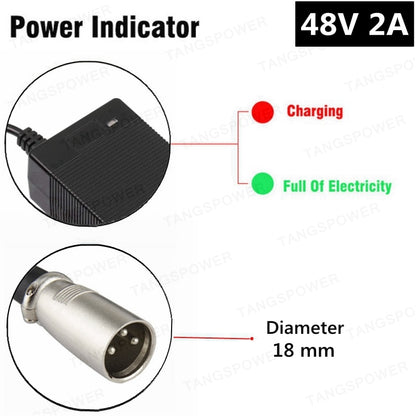 48V 2A electric bike charger