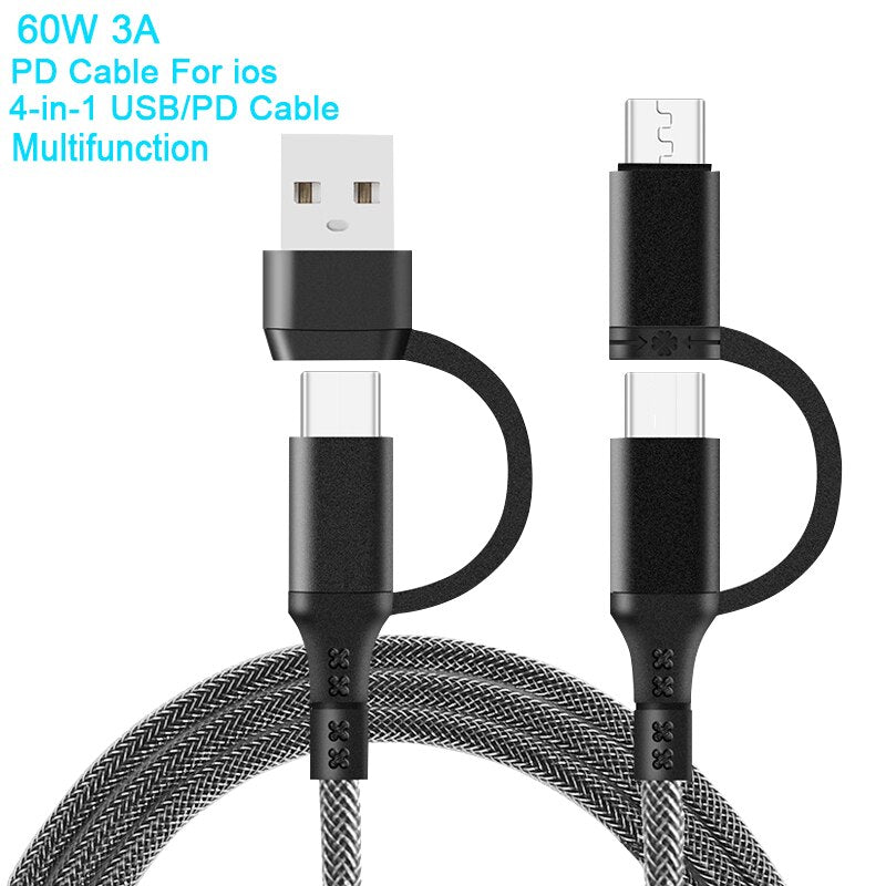 5 IN 1 PD Cable 1.2M 3A USB/Type-