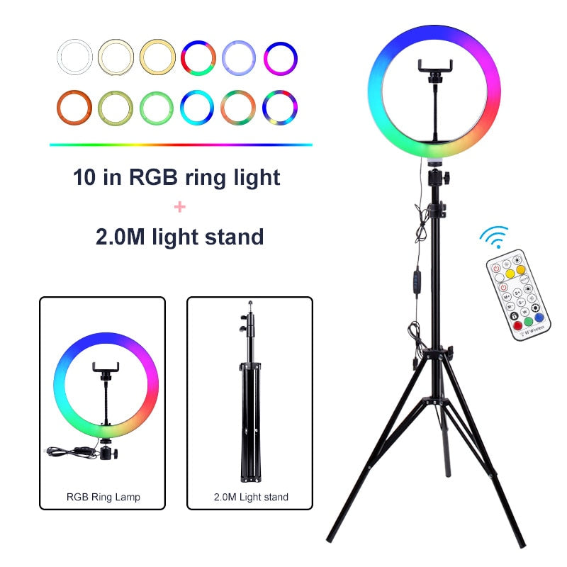 Video Lamp 10 LED Ring Light with stand