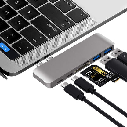 6 in 1 Aluminum USB-C Hub