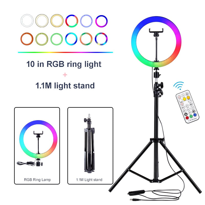 Video Lamp 10 LED Ring Light with stand