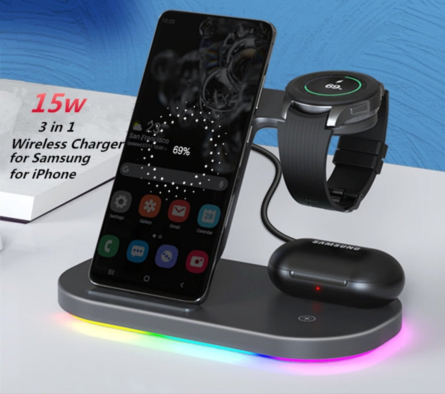 Wireless Charger Stand 3 in 1