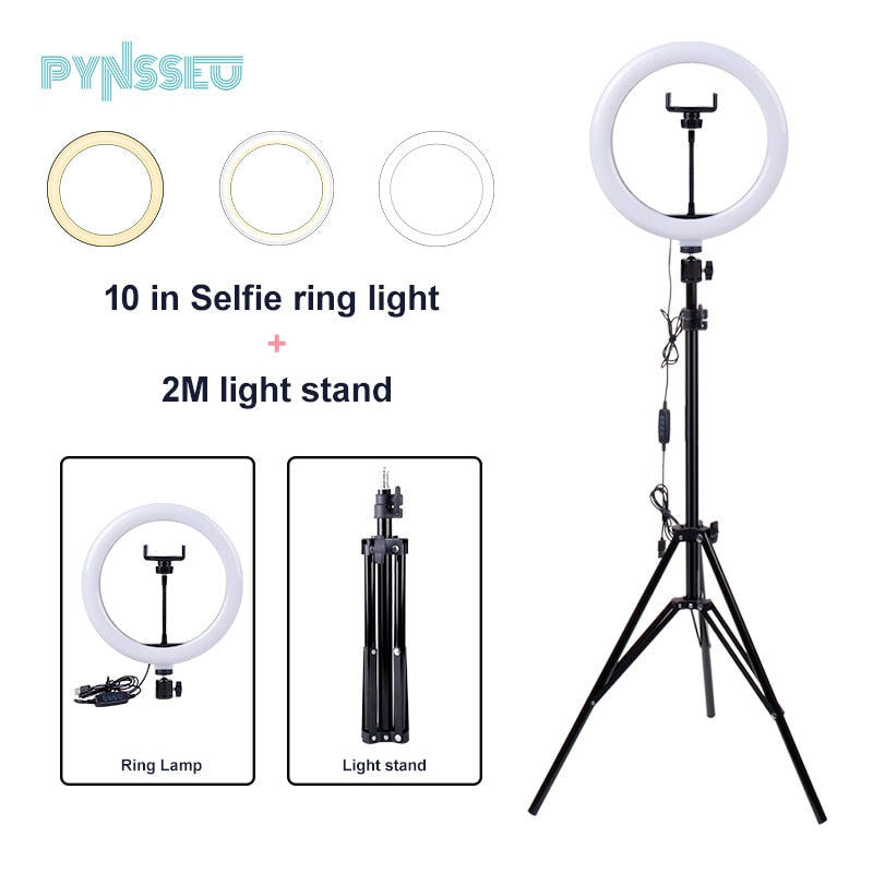 Video Lamp 10 LED Ring Light with stand