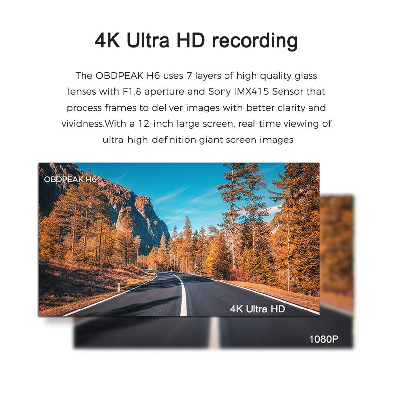 H66 12inch Car DVR 4K