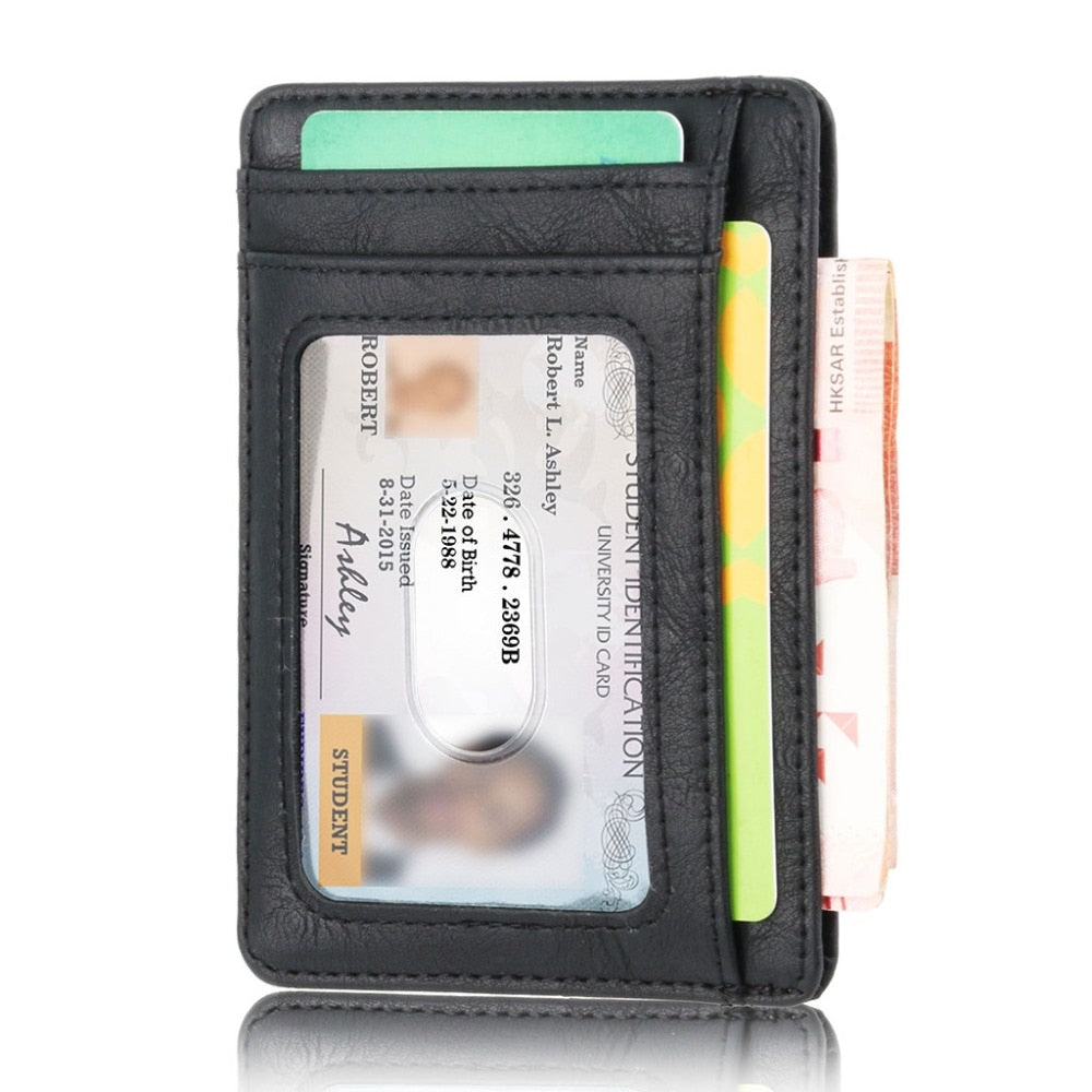 RFID blocking leather wallet