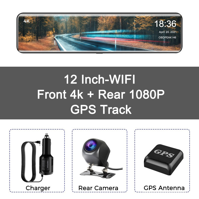 H66 12inch Car DVR 4K