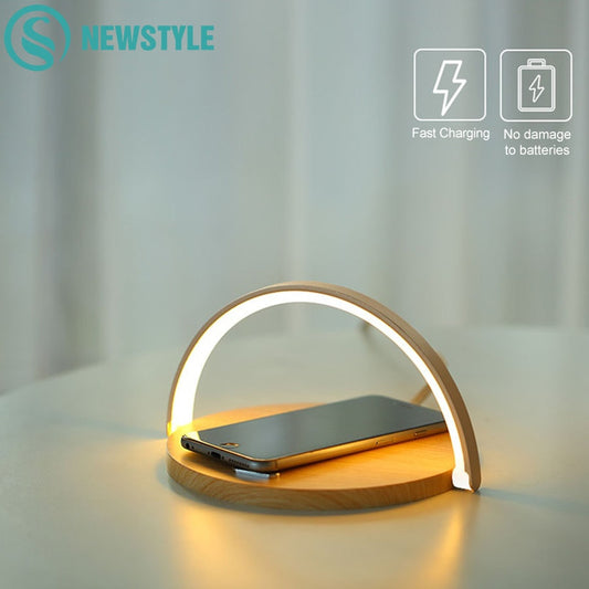 10W Qi Fast Wireless Charger Table Lamp