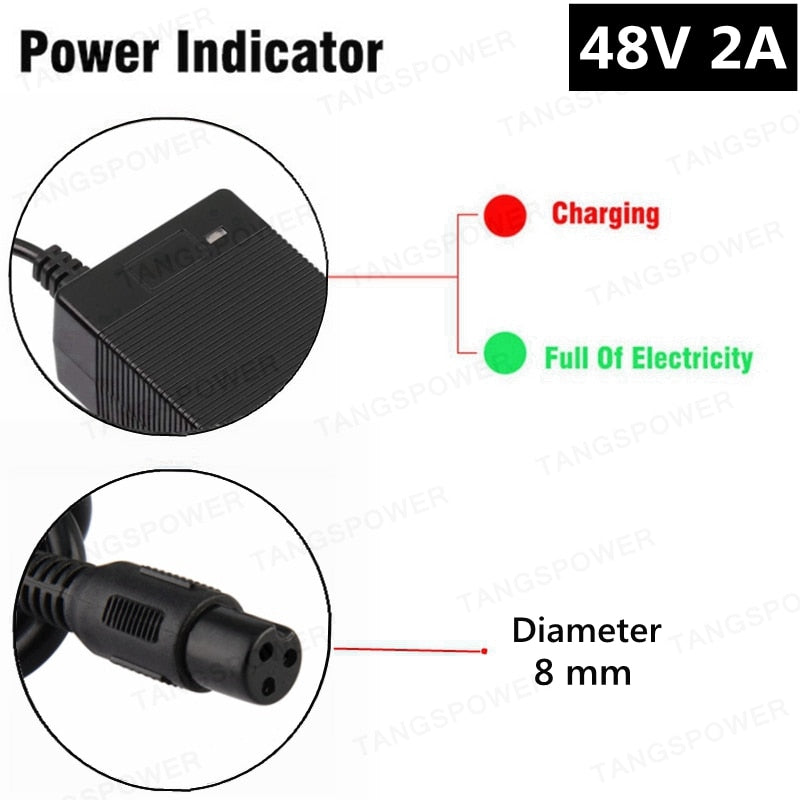 48V 2A electric bike charger