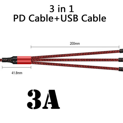 5 IN 1 PD Cable 1.2M 3A USB/Type-